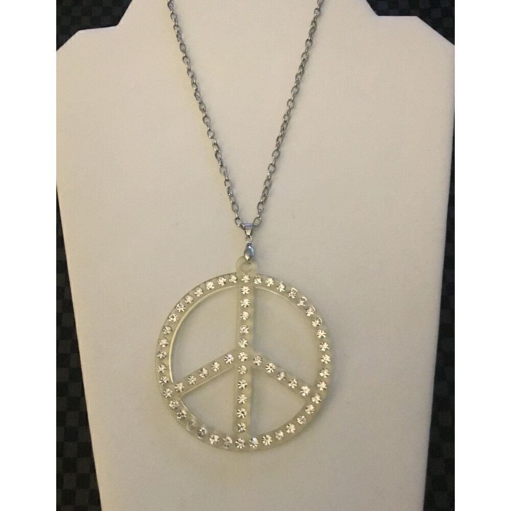 New~Trendy Hip Hop Large Peace Necklace